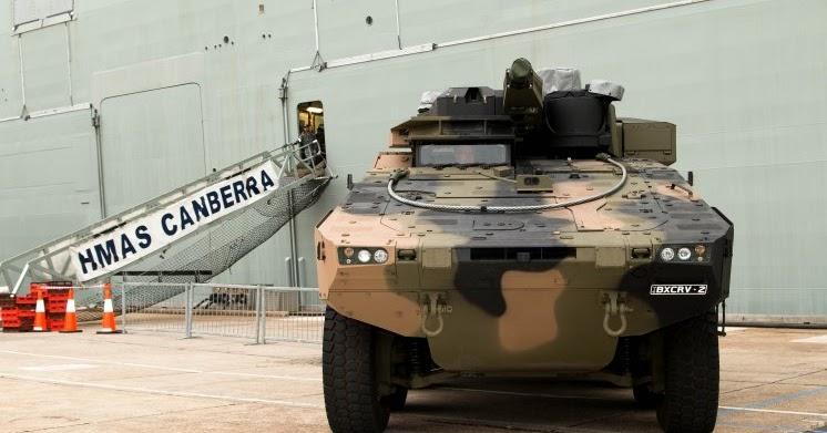 Australia Tests LAND 400 Armoured Vehicles on HMAS Canberra