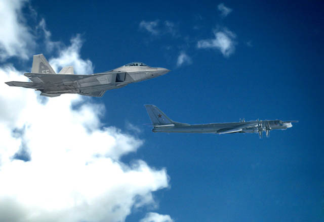 Menhan Rusia: F-22 AS Kawal Bomber Tu-95 di Arktik
