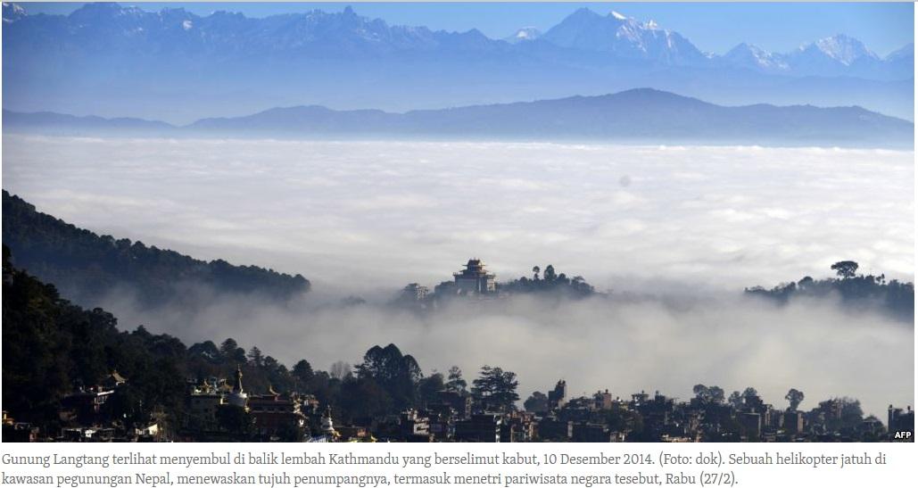 7 Orang Tewas Atas Insiden Jatuhnya Helikopter Di Nepal
