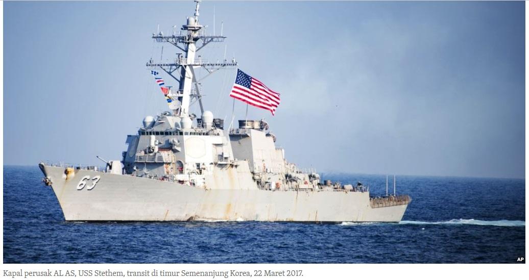 Kapal Angkatan Laut AS Melintas Di Selat Taiwan
